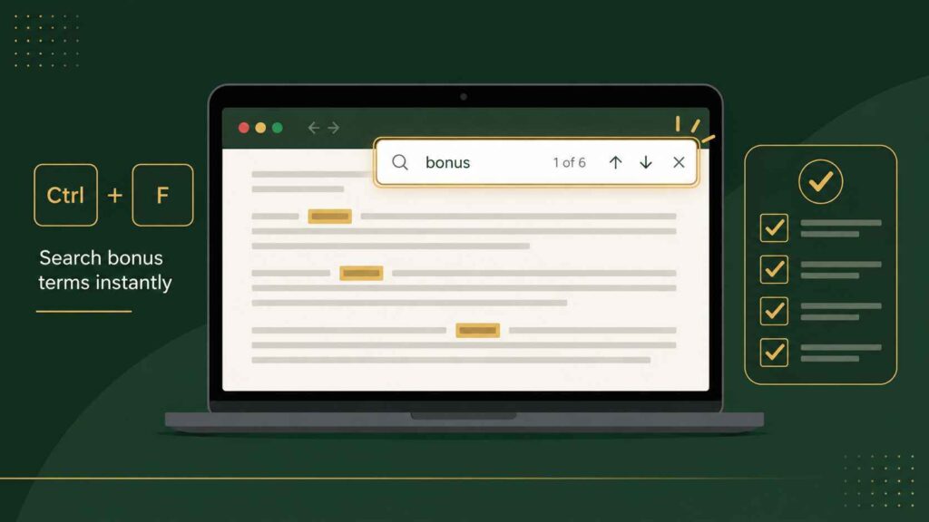 Five minute framework for reading casino bonus terms before claiming
